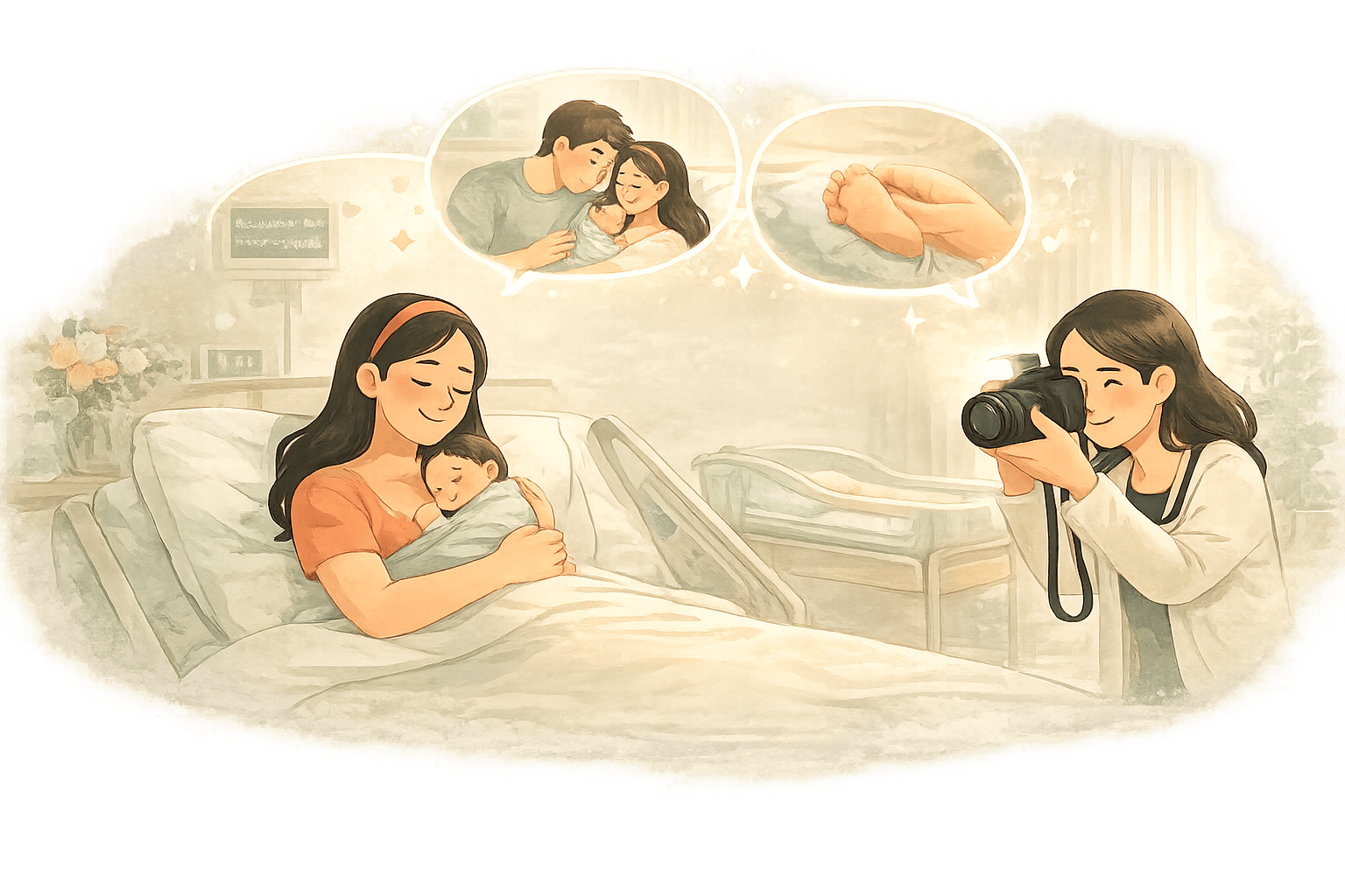 Birth photography illustration